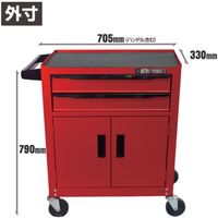 ワールドツール アストロプロダクツ AP ミニキャビネット2段ドア付き マットレッドRC194 2003000011944 1台（直送品）