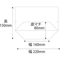 シモジマ OPベーカリー袋 亀底24ー15 ノッチ付 無地 006770720 1束(100枚)