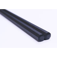 サンライフ 八角PBT箸 黒 23cm 10P 1セット(10膳)