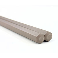 サンライフ 抗菌 彩り六角PBT箸 チャコール 23cm 10P 1セット(10膳)