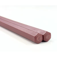 サンライフ 六角PBT箸 エンジ23cm 10P 1セット(10膳)