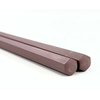 サンライフ 六角PBT箸 ブラウン 23cm 10P 1セット(10膳)