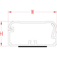 KSS　片開きプラスチックモール（両面テープ付）　壁用モール　ホワイト　長さ50cm×約幅40mm　OS4020TWEZ　1本（わけあり品）