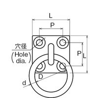 浅野金属工業 座付丸環/6 AK4030 1個（直送品）