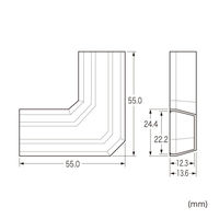 サンワサプライ  CA-KK22MW用ケーブルカバー（幅22mm、L型、ミルキーホワイト） CA-KK22MWL（直送品）