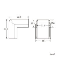 サンワサプライ  CA-KK22BK用ケーブルカバー（幅22mm、出角、ブラック） CA-KK22BKD（直送品）
