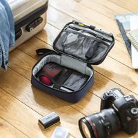 サンワサプライ  トラベル小物ポーチ（W195×D135×H55mm・ネイビー） IN-AD11NV（直送品）