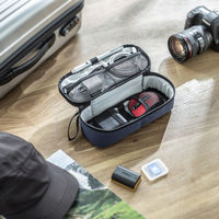 サンワサプライ  トラベル小物ポーチ（W245×D100×H65mm・ネイビー） IN-AD13NV（直送品）