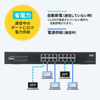 サンワサプライ  レイヤー2ギガビット対応PoEスイッチングハブ（16ポート） LAN-GIGAPOE1601（直送品）