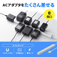 サンワサプライ  スリム雷ガードタップ（2m） TAP-SPSLIM8N-2（直送品）