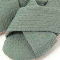 ワッフルクロスルームサンダル Ｌ(25～27cm) グリーン LAKOLE/ラコレ