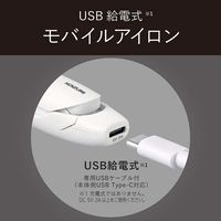 小泉成器 USB給電式ストレートアイロン KHS-8560/W 1台