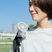 ライフオンプロダクツ ハンズフリー5WAYミニファン リリーホワイト LCAF024-LW 1台