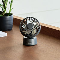 ライフオンプロダクツ ラウンドミニデスクファン 首振り機能付 ダークグレー PBAF005-DG 1台