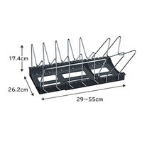 伸晃 フライパン 鍋 ふたスタンド 2WAY 伸縮タイプ ブラック PFNーNSBK 1個