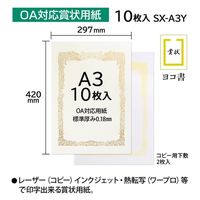 オキナ OA対応賞状用紙 SX-A3Y A3横書 10枚 1パック(10枚)×2（直送品）