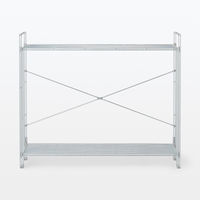 無印良品 中でも外でも使えるワイヤーラック ２段 約幅８４×奥行３０．５×高さ７０．６ｃｍ 良品計画