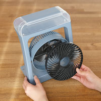 トップランド コードレスミストファン 羽根径14cm 風量4段階 3Way電源 ブルーグレー SF-DFM10BG 1台