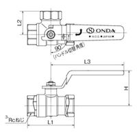 オンダ製作所 T型 ボールバルブ T-08 1個（直送品）