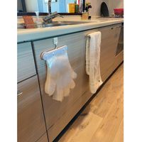 富士商 片手で装着できるワンタッチ ポリエチ手袋 白クリップ付 キッチン使い捨てお掃除 F22063 1個(100枚入)（直送品）