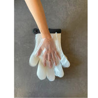 富士商 片手で装着できるワンタッチ ポリエチ手袋 黒クリップ付 キッチン使い捨てお掃除 F22070 1個(100枚入)（直送品）