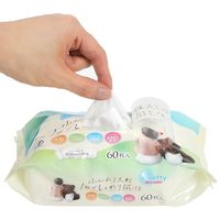 pureffy ふんわり大判1枚でしっかりふける あかちゃんのおしりふき 1P 日本製 1個（60枚入）昭和紙工