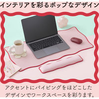 リストレスト パームレスト 手首 負担軽減 ウェーブデザイン ピンク MOH-UKM01PN エレコム 1個（直送品）