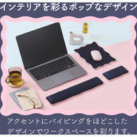 リストレスト パームレスト ショートサイズ 手首 負担軽減 ウェーブデザイン ネイビー MOH-UKS01NV エレコム 1個（直送品）