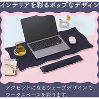 デスクマット マウス対応 ウェーブデザイン 大型 マウスパッド ズレにくい ネイビー MP-UKDM01NV エレコム 1個（直送品）