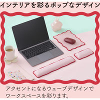 マウスパッド ウェーブデザイン ズレにくい 裏面ラバー ピンク MP-UK01PN エレコム 1個（直送品）