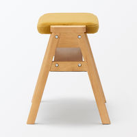 無印良品 再生ポリエステル混 木製スタッキングスツール マスタード 幅４９．３×奥行３７×高さ４４ｃｍ 良品計画