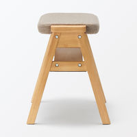 無印良品 再生ポリエステル混 木製スタッキングスツール ライトブラウン 幅４９．３×奥行３７×高さ４４ｃｍ 良品計画