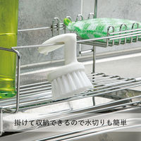 キッチンブラシ 握りやすい ゴシゴシ洗える まな板・ザル・調理器具洗い ホワイト 日本製 1個 まめいた