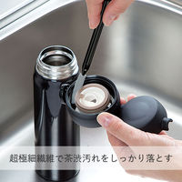 ボトルの中栓洗い スティックが狭いミゾにしっかり届く 水だけで洗える ブラック 1セット（1個（3本入）×5）まめいた