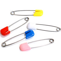 日本紐釦貿易 安全ロックピン「クリッピン」 ジュニア 全長44mm 10個 レッド CRP-J10-R 1セット(10個入×5袋、計（直送品）