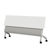 TOKIO 平行フォールディングテーブル2 可動幕板付 幅1800×奥行450×高さ720mm ホワイト 1台（3梱包）