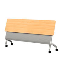 TOKIO 平行フォールディングテーブル2 可動幕板付 幅1800×奥行450×高さ720mm ナチュラル 1台（3梱包）