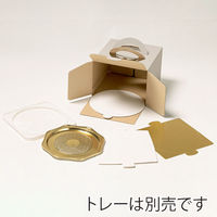 サガシキ ケーキ箱 ナチュラルグレー デコ箱5号 H130 4582673773598 1セット(1袋(25枚入)×4)（直送品）