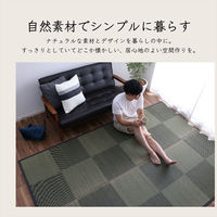 イケヒコ ノア 花ござ 江戸間6畳 3520×2610mm ブラック 1080380030602 1枚（直送品）