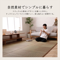 イケヒコ ノア 花ござ 江戸間3畳 2610×1740mm ブラック 1080390030302 1枚（直送品）