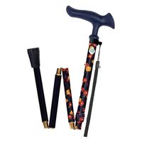 フジホーム 杖 かるがもファム2 折りたたみ 軽量 女性 花柄ネイビー 417715 1個（直送品）