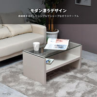 【軒先渡し】B.Bファニシング Noko ガラスセンターテーブル 幅750×奥行400×高さ370mm NKTB0266MOLGY 1台（直送品）