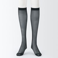 【レディース】無印良品 婦人 サポートタイプ ２０デニール ひざ下丈ストッキング（３足組） ２３～２５ｃｍ 黒 良品計画