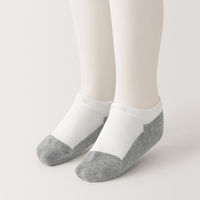 無印良品 キッズ 足なり直角 スニーカーイン（３足組） キッズ１５～１９ｃｍ オフ白（グレー底） 良品計画