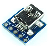 miniUSBタイプB ピッチ変換基板 コンパクト(2組セット) ABB-USB-MNB-CV 1個（直送品）