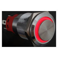 GB LED付オルタネイト型プッシュスイッチ(赤) GB-PSLED-A12V-RD 1個（直送品）