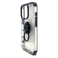 エアージェイ iphone16pro用 リングスタンドケース BK AC-P24P-MR 1個（直送品）