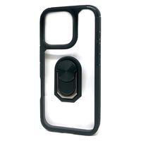 エアージェイ iphone16pro用 マルチリングスタンドケース BK AC-P24P-TR 1個（直送品）