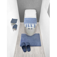 オカトー トイレマット 50×60cm ナチュラル 無地 ブルー 413655 1個（直送品）