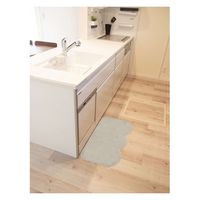 オカトー キッチンマット pupumof ラビットファー調 インテリアマット 80×50cm グレージュ 447839 1個（直送品）